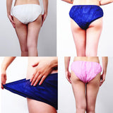 Maxbell 50Pcs Nonwoven SPA Disposable Underwear Travel Panties Brief for Women White