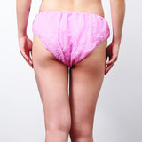 Max 50Pcs Nonwoven SPA Disposable Underwear Travel Panties Brief for Women Pink