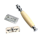 Maxbell Double Edge Safety Razor Classic Shaving Vintage Shaver For Men Beige