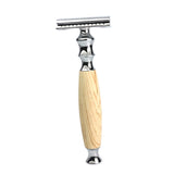 Maxbell Double Edge Safety Razor Classic Shaving Vintage Shaver For Men Beige