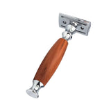 Maxbell Double Edge Safety Razor Classic Shaving Vintage Shaver For Men Dark Brown