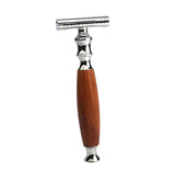 Maxbell Double Edge Safety Razor Classic Shaving Vintage Shaver For Men Dark Brown