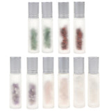 Max 2Pcs Empty 10ML Frosted Glass Essential Oil Roller Bottle Amethyst