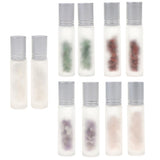 Max 2Pcs Empty 10ML Frosted Glass Essential Oil Roller Bottle Amethyst