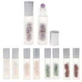 Max 2Pcs Empty 10ML Frosted Glass Essential Oil Roller Bottle Amethyst
