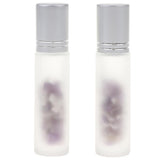 Max 2Pcs Empty 10ML Frosted Glass Essential Oil Roller Bottle Amethyst