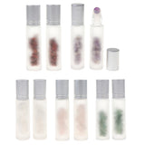 Max 2Pcs Empty 10ML Frosted Glass Essential Oil Roller Bottle Amethyst
