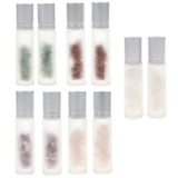 Max 2Pcs Empty 10ML Frosted Glass Essential Oil Roller Bottle Amethyst