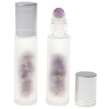 Max 2Pcs Empty 10ML Frosted Glass Essential Oil Roller Bottle Amethyst