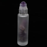 Max 2Pcs Empty 10ML Frosted Glass Essential Oil Roller Bottle Amethyst