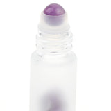 Max 2Pcs Empty 10ML Frosted Glass Essential Oil Roller Bottle Amethyst