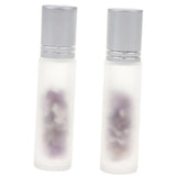 Max 2Pcs Empty 10ML Frosted Glass Essential Oil Roller Bottle Amethyst
