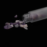 Max 2Pcs Empty 10ML Frosted Glass Essential Oil Roller Bottle Amethyst