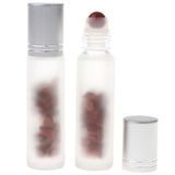 2Pcs Empty 10ML Frosted Glass Essential Oil Roller Bottle Red Jasper