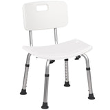 Max Bath Bench Shower Chair Stool Adjustable Height with Removable Back 01