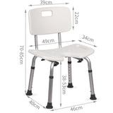 Max Bath Bench Shower Chair Stool Adjustable Height with Removable Back 01