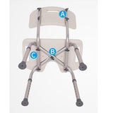 Max Bath Bench Shower Chair Stool Adjustable Height with Removable Back 02