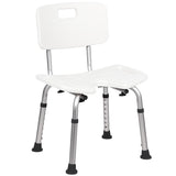 Max Bath Bench Shower Chair Stool Adjustable Height with Removable Back 02