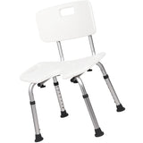 Max Bath Bench Shower Chair Stool Adjustable Height with Removable Back 02