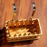 Max Maxb Wooden Hanging Storage Basket Shower Caddy Shampoo Bathroom Organizer Holder