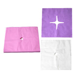 100 Pcs Disposable Non Woven Face Rest Cradle Covers With Cross Cut Purple