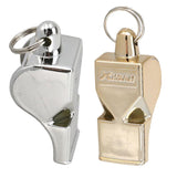 Max Outdoor Camping Sports Referee Metal Blowing Whistle with Lanyard Golden