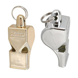 Max Outdoor Camping Sports Referee Metal Blowing Whistle with Lanyard Golden