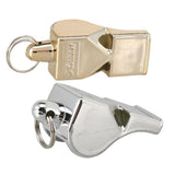 Max Outdoor Camping Sports Referee Metal Blowing Whistle with Lanyard Golden