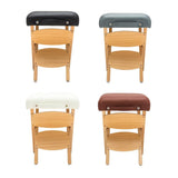 Max Lightweight Wooden Handy Folding Massage Stool for Salon Beauty  Black