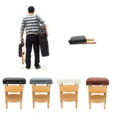 Max Lightweight Wooden Handy Folding Massage Stool for Salon Beauty  Black
