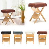 Max Lightweight Wooden Handy Folding Massage Stool for Salon Beauty  Black