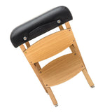 Max Lightweight Wooden Handy Folding Massage Stool for Salon Beauty  Black