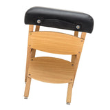 Max Lightweight Wooden Handy Folding Massage Stool for Salon Beauty  Black