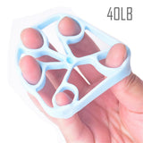 Max 3Pcs Silicone Hand Finger Grip Ring Muscle Power Training Exercise Blue 40LB