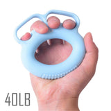 Max 3Pcs Silicone Hand Finger Grip Ring Muscle Power Training Exercise Blue 40LB