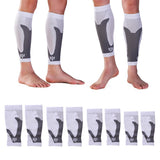 Max 1 Pair Sports  Running Calf Compression Sleeves Leg Guard Wrap White S