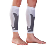 Max 1 Pair Sports  Running Calf Compression Sleeves Leg Guard Wrap White M