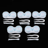 Max 5Pcs Portable Contact Lens Soaking Case Container Holder Storage Box Blue