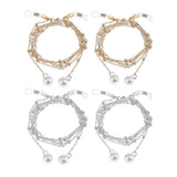 Max Beaded Eyeglass Chains Eyewear Sunglasses Holder Strap Cords Lanyards 90cm Golden