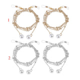 Max Beaded Eyeglass Chains Eyewear Sunglasses Holder Strap Cords Lanyards 90cm Golden