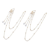 Max Beaded Eyeglass Chains Eyewear Sunglasses Holder Strap Cords Lanyards 90cm Golden