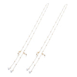 Max Beaded Eyeglass Chains Eyewear Sunglasses Holder Strap Cords Lanyards 90cm Golden