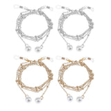 Max Beaded Eyeglass Chains Eyewear Sunglasses Holder Strap Cords Lanyards 90cm Golden