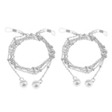 Max Beaded Eyeglass Chains Eyewear Sunglasses Holder Strap Cords Lanyards 90cm Silver