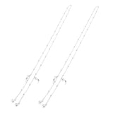 Max Beaded Eyeglass Chains Eyewear Sunglasses Holder Strap Cords Lanyards 90cm Silver