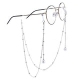Max Beaded Eyeglass Chains Eyewear Sunglasses Holder Strap Cords Lanyards 90cm Silver