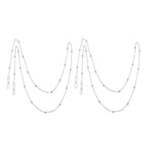 Max Beaded Eyeglass Chains Eyewear Sunglasses Holder Strap Cords Lanyards 72cm Silver