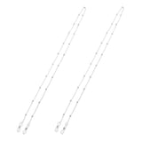 Max Beaded Eyeglass Chains Eyewear Sunglasses Holder Strap Cords Lanyards 72cm Silver