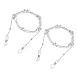 Max Beaded Eyeglass Chains Eyewear Sunglasses Holder Strap Cords Lanyards 72cm Silver