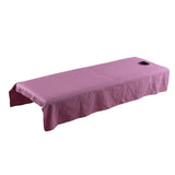 Max Beauty Massage SPA Treatment Bed Table Cover Sheet w/Face Hole Purple
